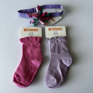 NWT Gymboree Socks Headband Lot 6-12 Months Pink Lilac 2014